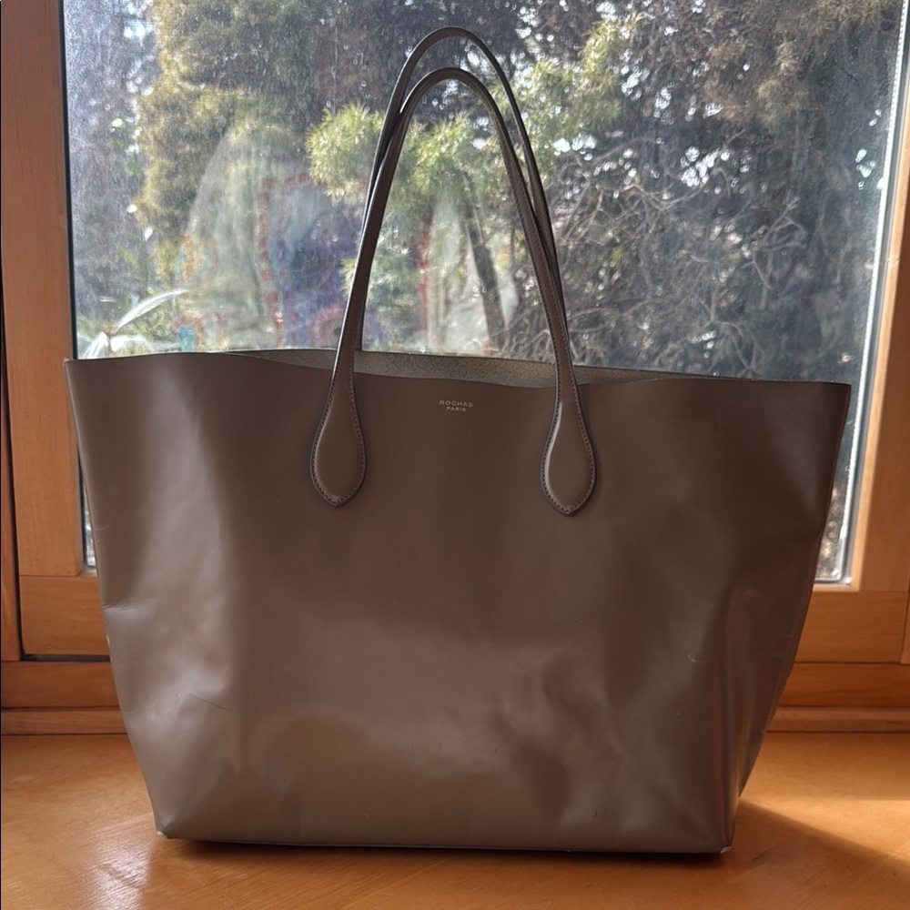 Rochas glossed tote bag - beige